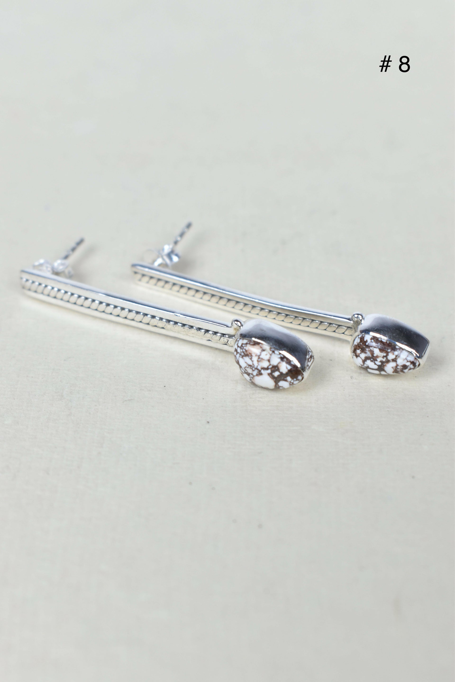 Silver Solitaire Bar Earrings-Drop Earrings-Krush Kandy, Women's Online Fashion Boutique Located in Phoenix, Arizona (Scottsdale Area)