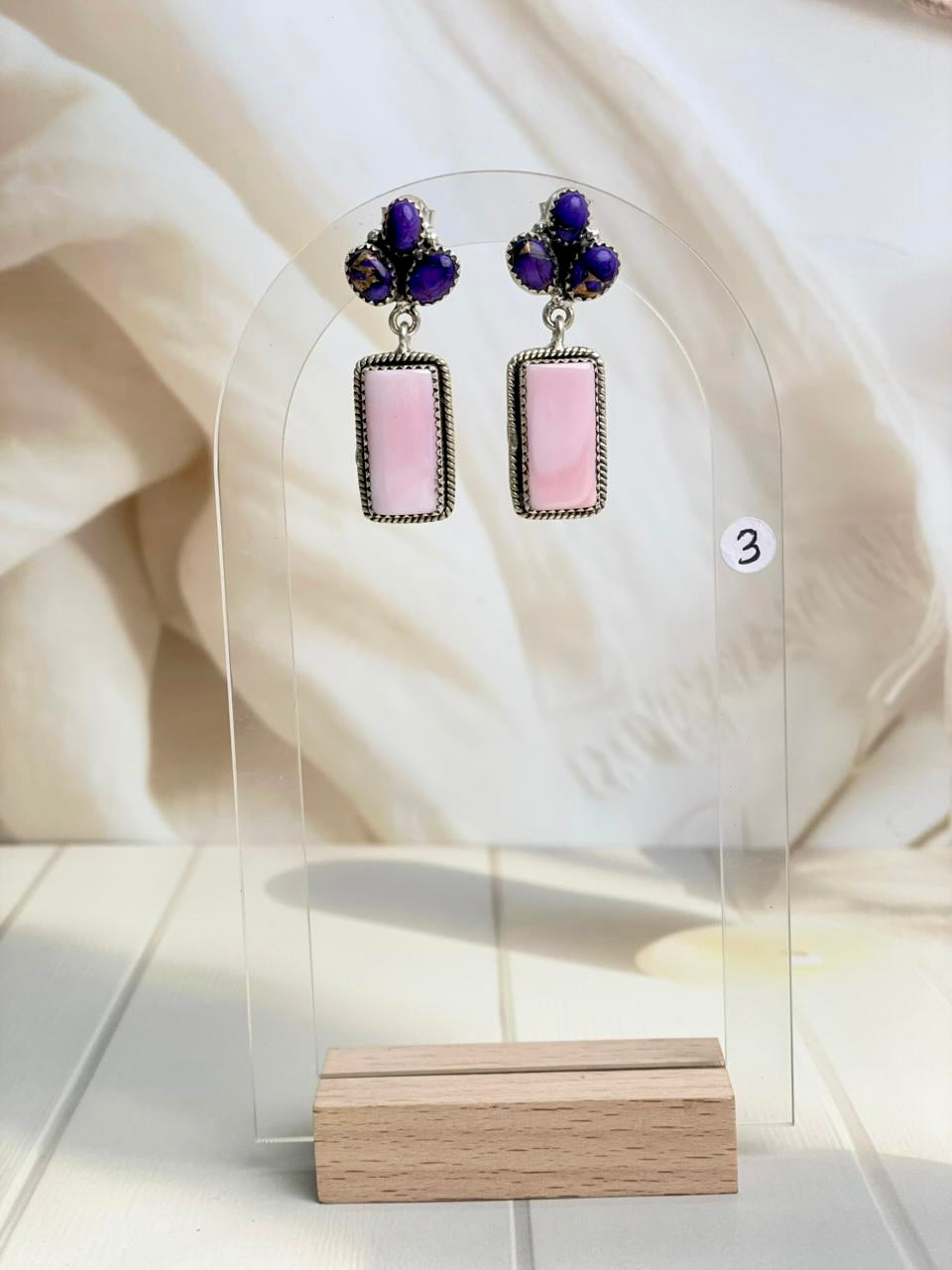 Pink Conch & Berry Dahlia Earrings-Earrings-Krush Kandy, Women's Online Fashion Boutique Located in Phoenix, Arizona (Scottsdale Area)