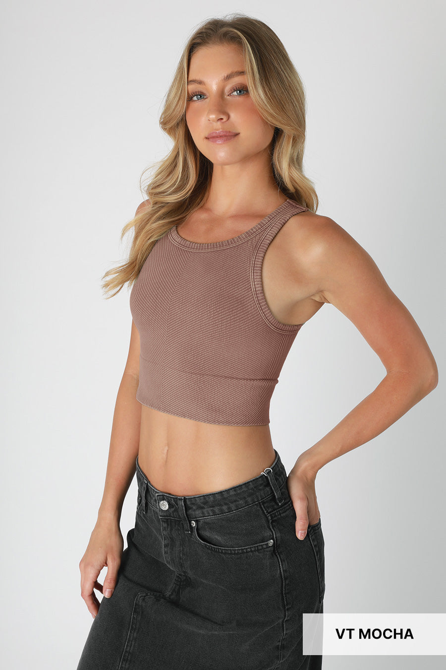 Vintage Chevron Highneck Crop Top-Krush Kandy, Women's Online Fashion Boutique Located in Phoenix, Arizona (Scottsdale Area)