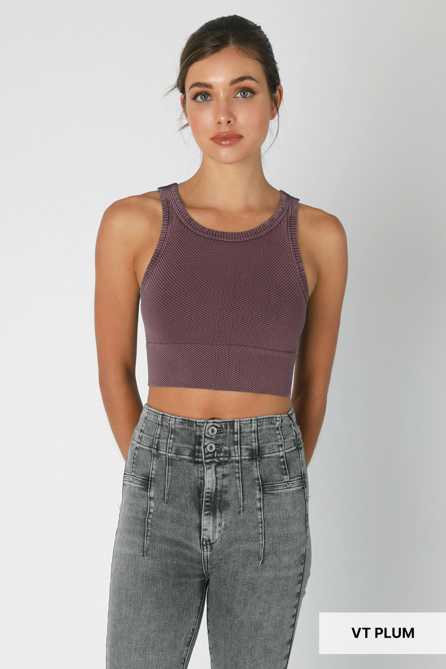 Vintage Chevron Highneck Crop Top-Krush Kandy, Women's Online Fashion Boutique Located in Phoenix, Arizona (Scottsdale Area)