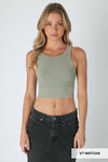 NIKIBIKI Vintage Chevron Highneck Crop Top-Tanks-Krush Kandy, Women's Online Fashion Boutique Located in Phoenix, Arizona (Scottsdale Area)