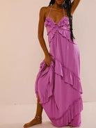 Ruffled Halter Neck Maxi Dress-Dresses-Krush Kandy, Women's Online Fashion Boutique Located in Phoenix, Arizona (Scottsdale Area)