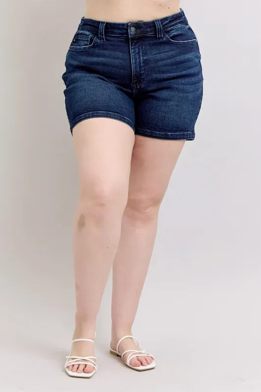 Judy Blue High Waist Back Flap Pocket Denim Shorts-Denim-Krush Kandy, Women's Online Fashion Boutique Located in Phoenix, Arizona (Scottsdale Area)