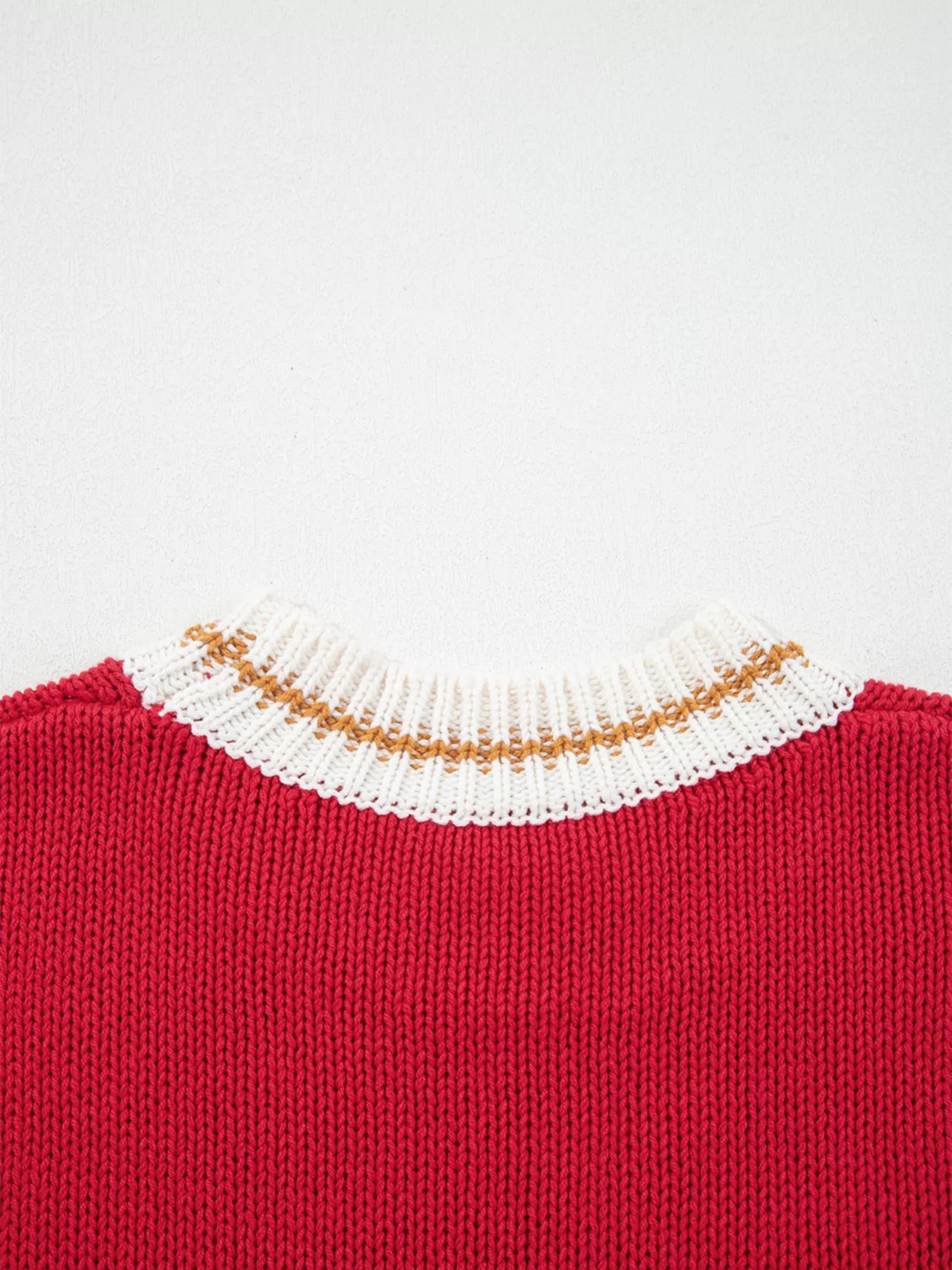 MERRY Contrast Edge Drop Shoulder Christmas Sweater-Krush Kandy, Women's Online Fashion Boutique Located in Phoenix, Arizona (Scottsdale Area)