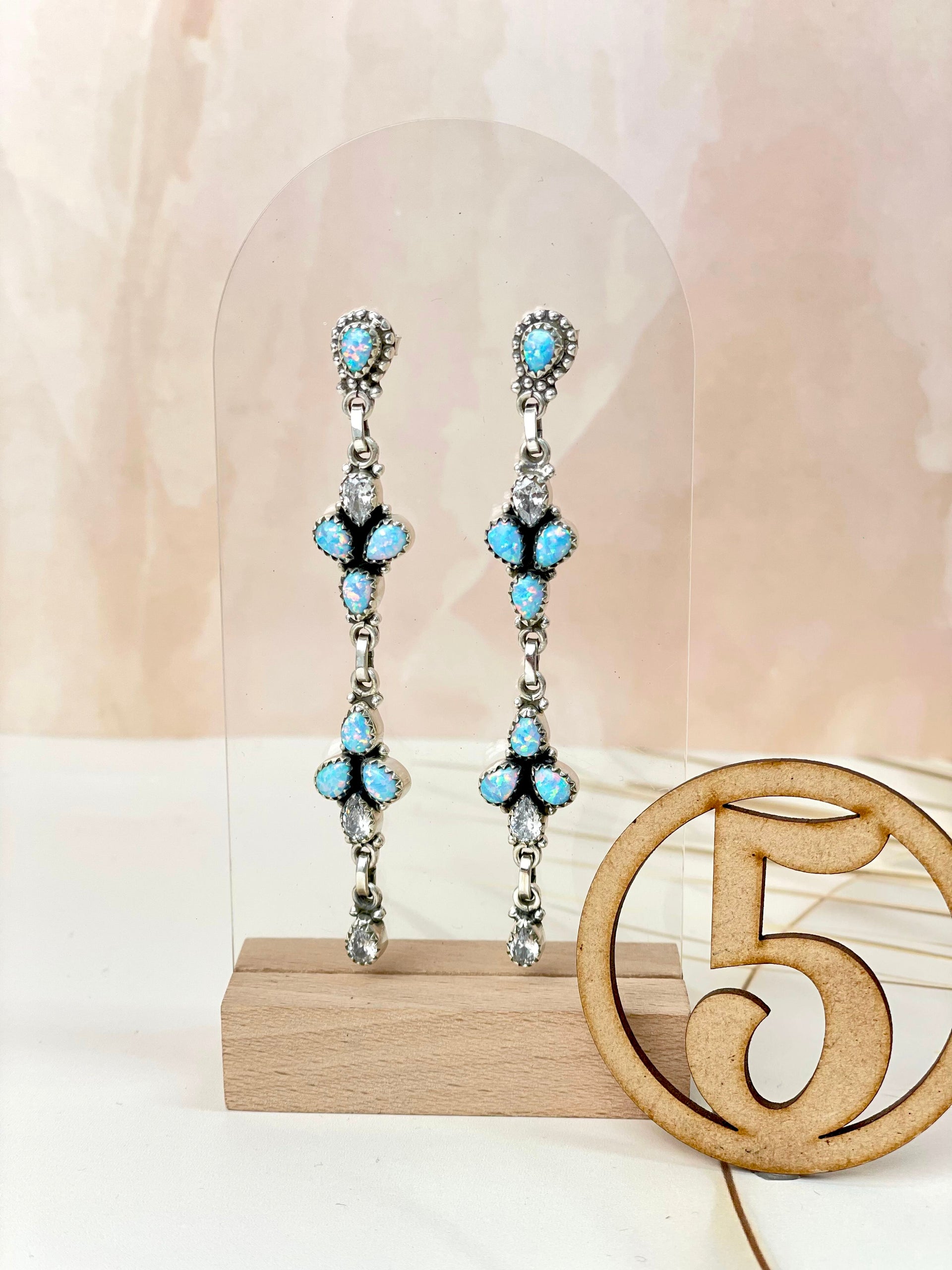 Winter Wonderland Opal & Crystal Earrings-Earrings-Krush Kandy, Women's Online Fashion Boutique Located in Phoenix, Arizona (Scottsdale Area)