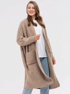 Pocketed Open Front Long Sleeve Longline Cardigan-Krush Kandy, Women's Online Fashion Boutique Located in Phoenix, Arizona (Scottsdale Area)