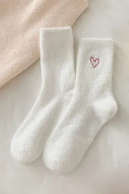 Heart Embroidered Soft Thick Crew Socks-Socks-Krush Kandy, Women's Online Fashion Boutique Located in Phoenix, Arizona (Scottsdale Area)