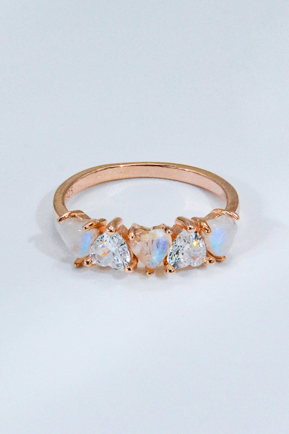 Moonstone and Zircon Heart Ring-Rings-Krush Kandy, Women's Online Fashion Boutique Located in Phoenix, Arizona (Scottsdale Area)