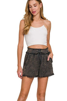 Mineral Frayed Hem Washed Shorts-Krush Kandy, Women's Online Fashion Boutique Located in Phoenix, Arizona (Scottsdale Area)