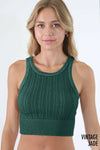Second Skin Niki Biki Cable Knit Crop Top-Tanks-Krush Kandy, Women's Online Fashion Boutique Located in Phoenix, Arizona (Scottsdale Area)