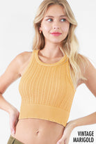 Second Skin Niki Biki Cable Knit Crop Top-Tanks-Krush Kandy, Women's Online Fashion Boutique Located in Phoenix, Arizona (Scottsdale Area)