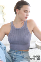 Second Skin Niki Biki Cable Knit Crop Top-Tanks-Krush Kandy, Women's Online Fashion Boutique Located in Phoenix, Arizona (Scottsdale Area)