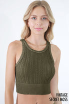 Second Skin Niki Biki Cable Knit Crop Top-Tanks-Krush Kandy, Women's Online Fashion Boutique Located in Phoenix, Arizona (Scottsdale Area)