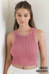 Second Skin Niki Biki Cable Knit Crop Top-Tanks-Krush Kandy, Women's Online Fashion Boutique Located in Phoenix, Arizona (Scottsdale Area)