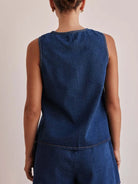 Tie Front Denim Vest-Tops-Krush Kandy, Women's Online Fashion Boutique Located in Phoenix, Arizona (Scottsdale Area)
