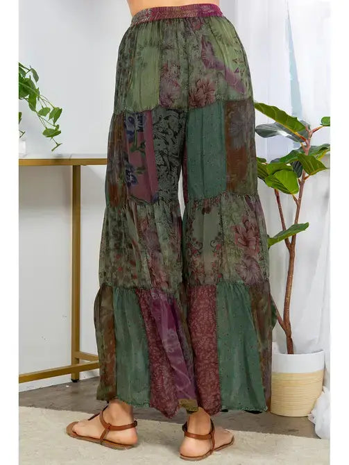 Boho Flared Patchwork Pants-Pants-Krush Kandy, Women's Online Fashion Boutique Located in Phoenix, Arizona (Scottsdale Area)