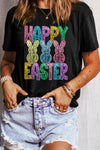 HAPPY EASTER Sequin Bunny Round Neck T-Shirt-Graphic Tees-Krush Kandy, Women's Online Fashion Boutique Located in Phoenix, Arizona (Scottsdale Area)