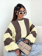 Color Block Long Sleeve Sweater-Sweater-Krush Kandy, Women's Online Fashion Boutique Located in Phoenix, Arizona (Scottsdale Area)