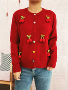 Flower Button Up Long Sleeve Cardigan-Cardigans-Krush Kandy, Women's Online Fashion Boutique Located in Phoenix, Arizona (Scottsdale Area)