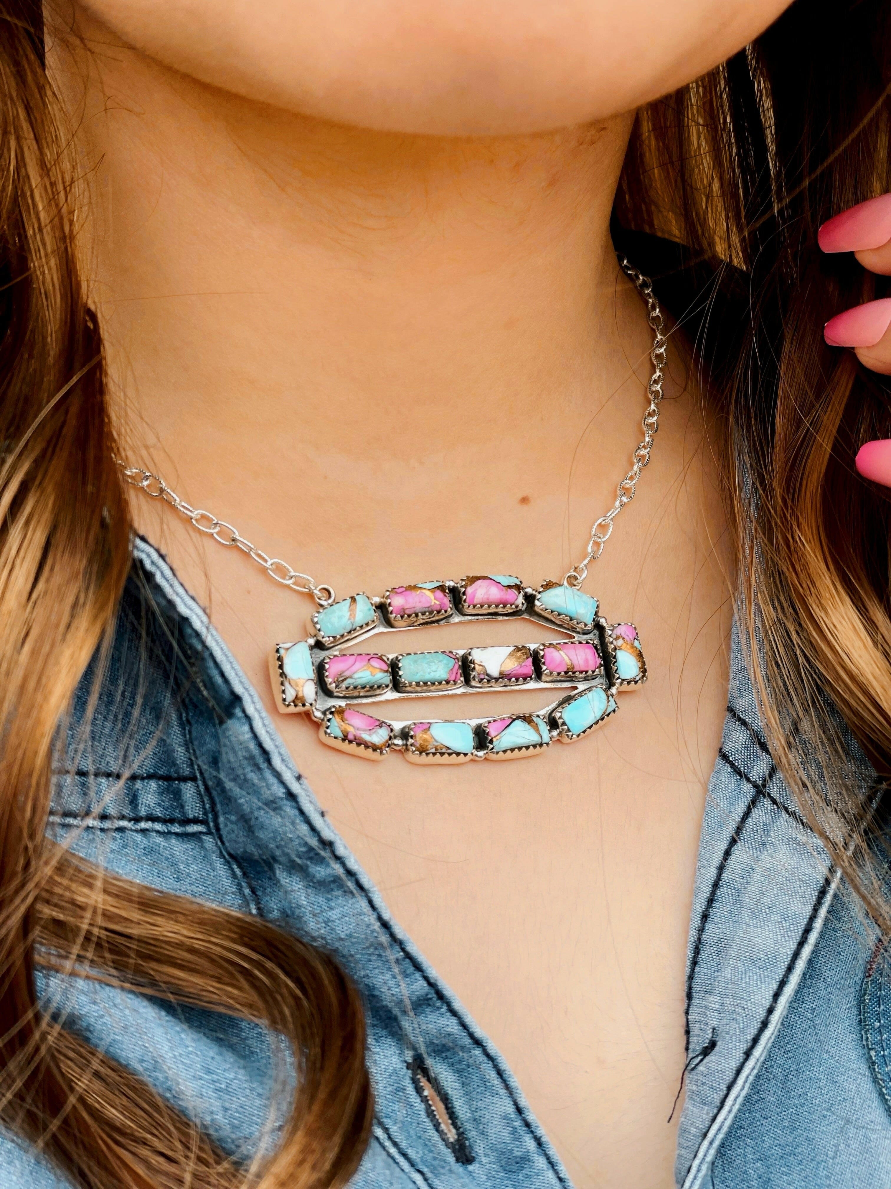 Cotton Candy Cluster Necklace no. 33-Necklaces-Krush Kandy, Women's Online Fashion Boutique Located in Phoenix, Arizona (Scottsdale Area)