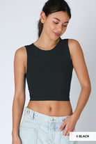 Clean Line Crew Neck Crop Top-Tanks-Krush Kandy, Women's Online Fashion Boutique Located in Phoenix, Arizona (Scottsdale Area)