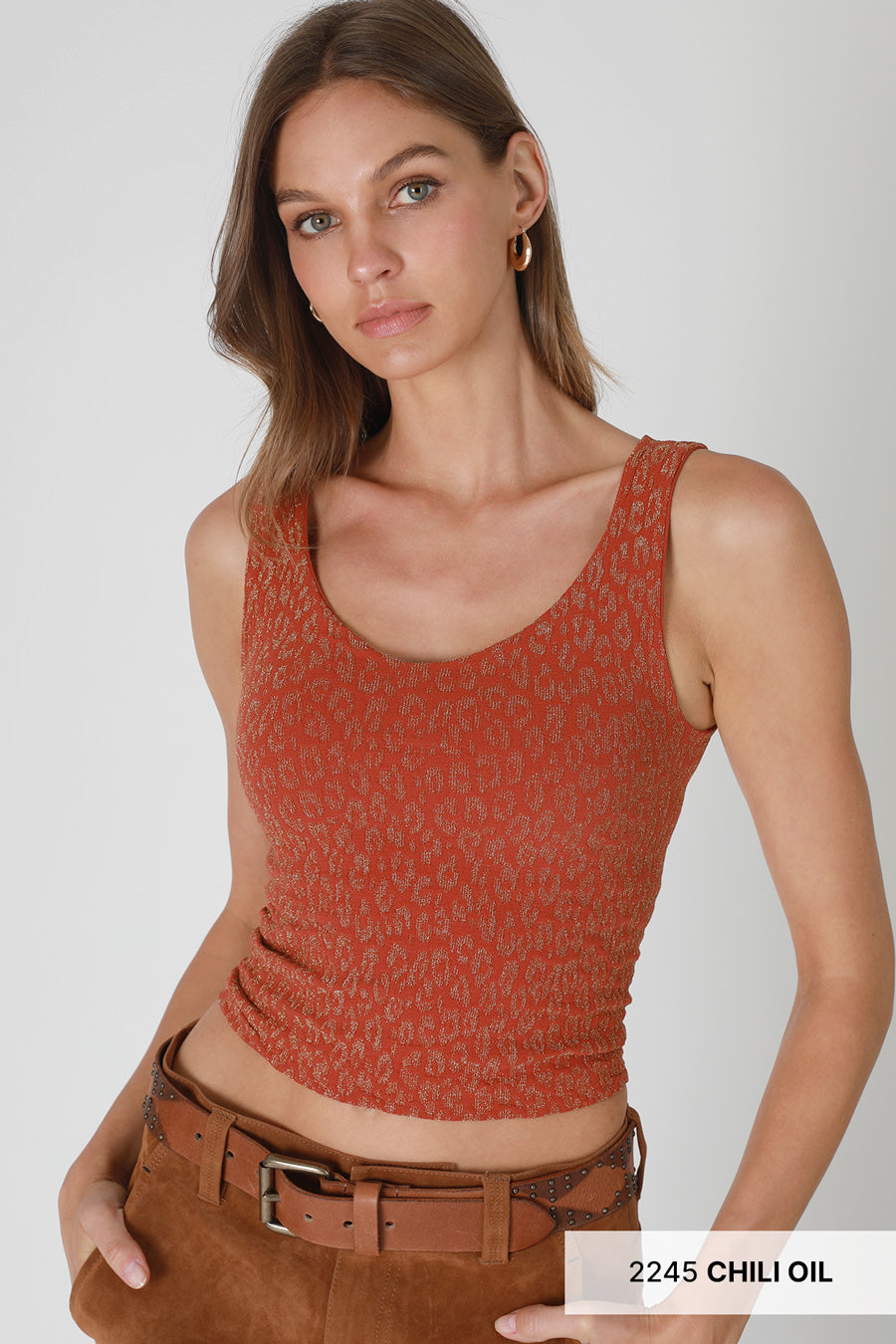 Lurex Leopard Tank Top-Tanks-Krush Kandy, Women's Online Fashion Boutique Located in Phoenix, Arizona (Scottsdale Area)