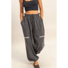 Ruffle Waist Burnout Jogger Pants