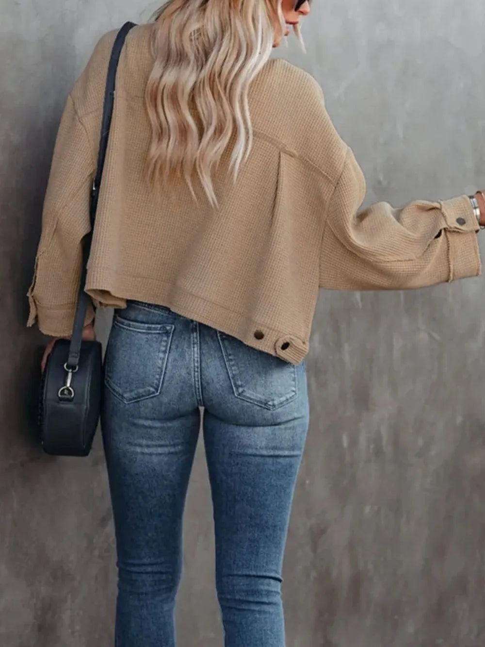 Button Up Long Sleeve Jacket-Jackets-Krush Kandy, Women's Online Fashion Boutique Located in Phoenix, Arizona (Scottsdale Area)