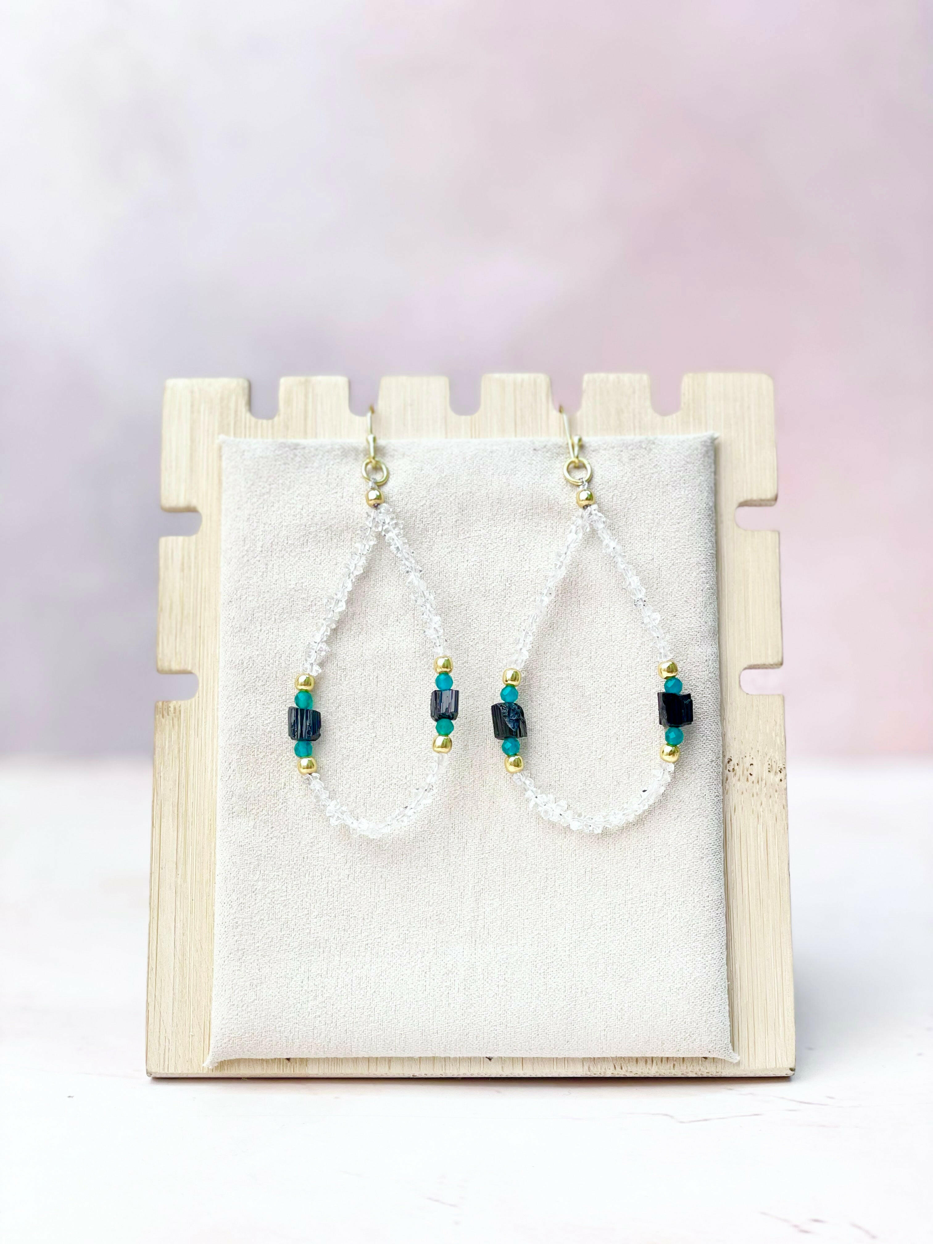 Herkimer Bling Multi Gem Earrings-Earrings-Krush Kandy, Women's Online Fashion Boutique Located in Phoenix, Arizona (Scottsdale Area)