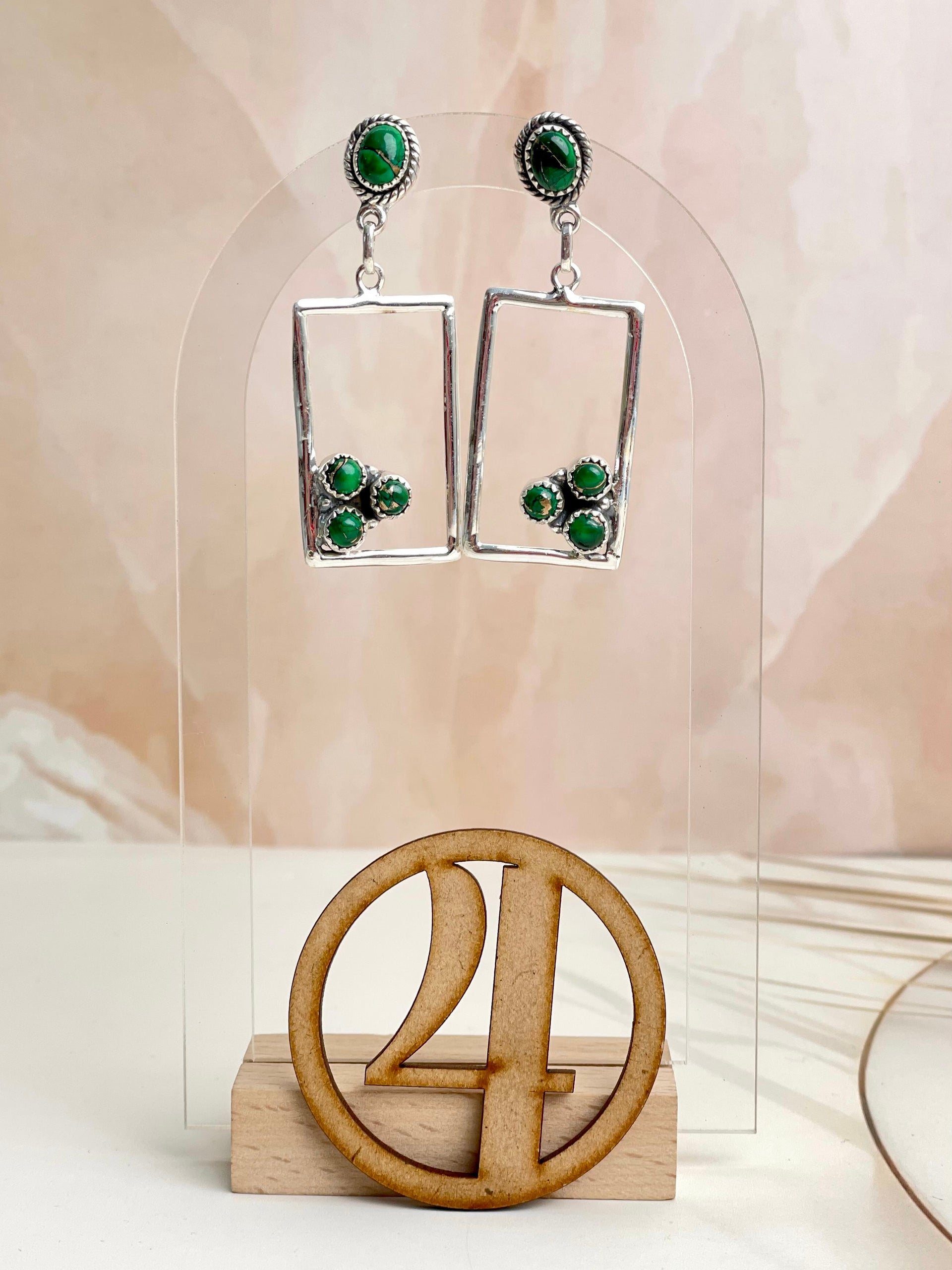 Irish Green Dahlia Studs sno 3-Earrings-Krush Kandy, Women's Online Fashion Boutique Located in Phoenix, Arizona (Scottsdale Area)