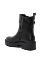 The Biker Black Buckle Lug-Sole Ankle Boot-Shoes-Krush Kandy, Women's Online Fashion Boutique Located in Phoenix, Arizona (Scottsdale Area)