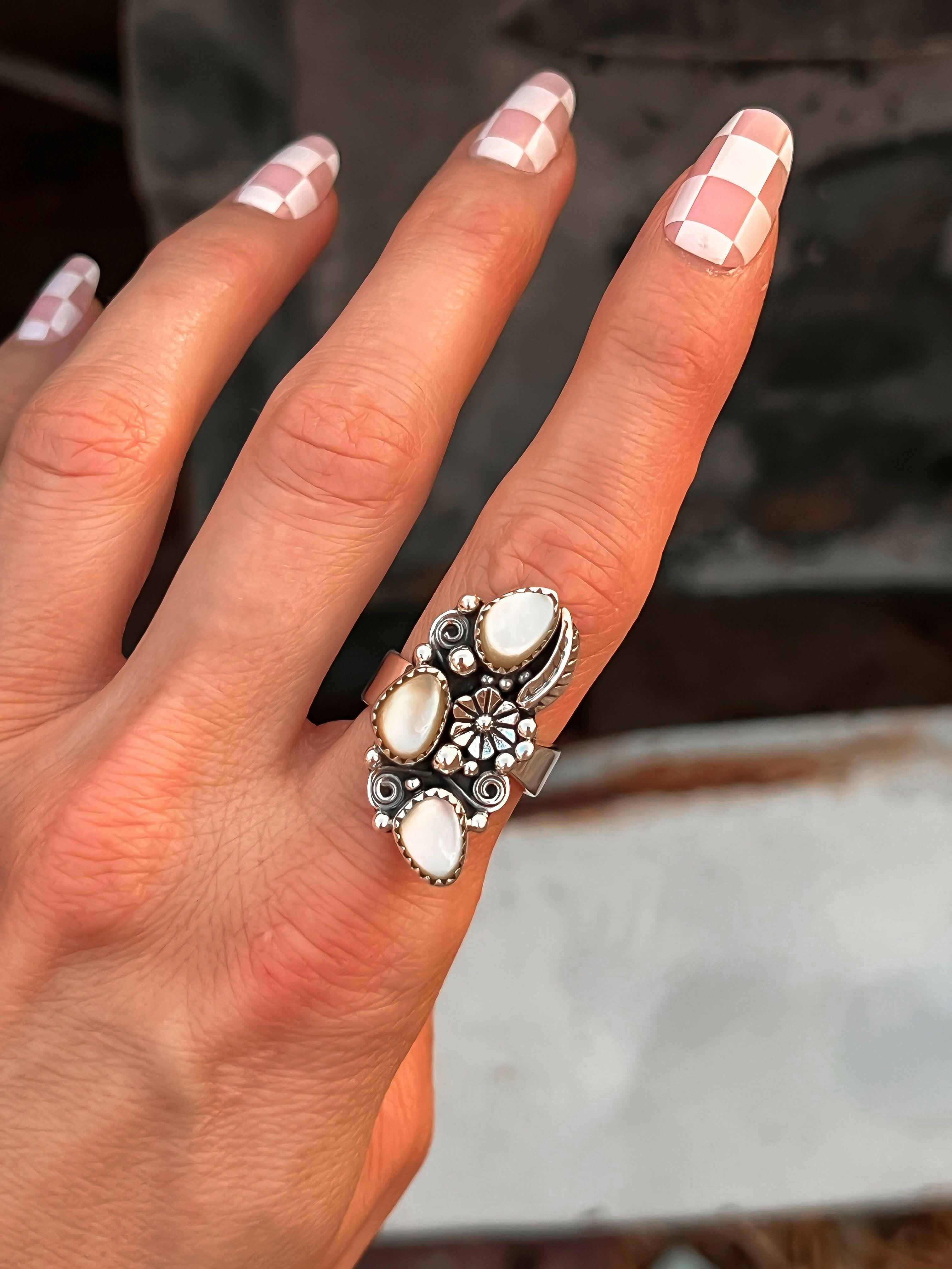 The Henley Triple Stone Flower Ring MADE TO ORDER-Cluster Rings-Krush Kandy, Women's Online Fashion Boutique Located in Phoenix, Arizona (Scottsdale Area)