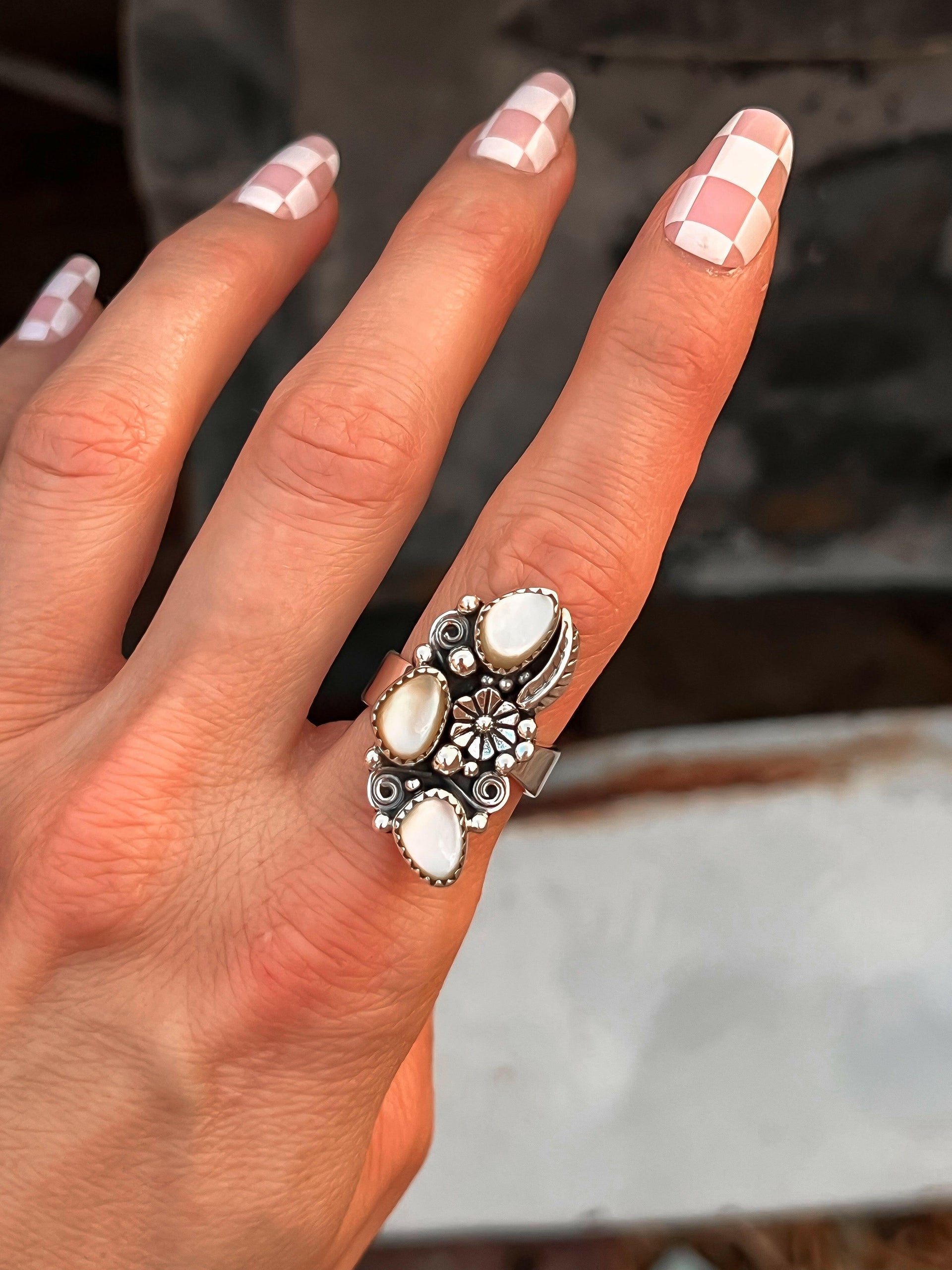 The Henley Triple Stone Flower Ring MADE TO ORDER-Cluster Rings-Krush Kandy, Women's Online Fashion Boutique Located in Phoenix, Arizona (Scottsdale Area)