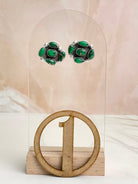 Irish Green Dahlia Studs sno 1-Earrings-Krush Kandy, Women's Online Fashion Boutique Located in Phoenix, Arizona (Scottsdale Area)