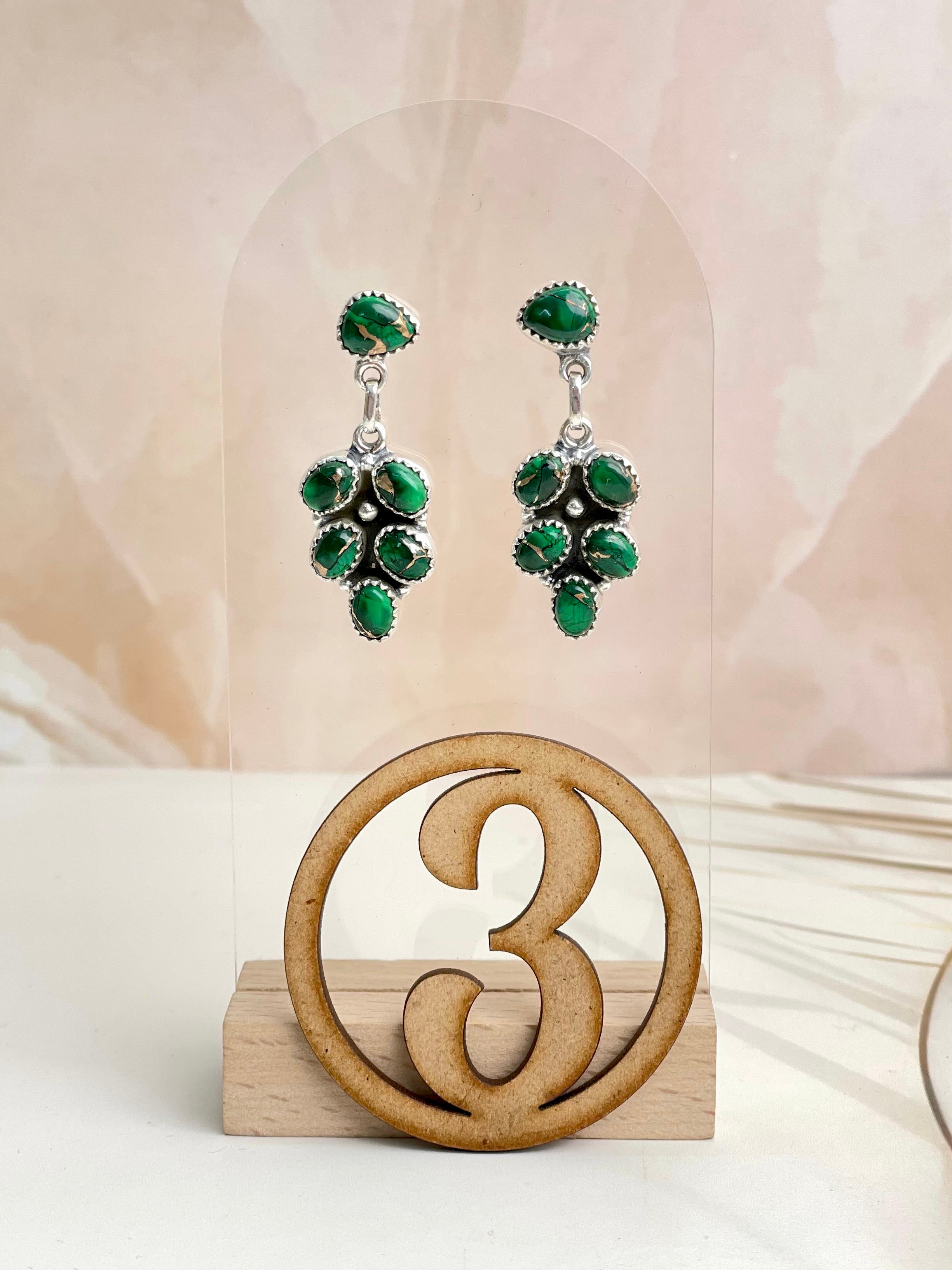 Irish Green Dahlia Studs sno 3-Earrings-Krush Kandy, Women's Online Fashion Boutique Located in Phoenix, Arizona (Scottsdale Area)