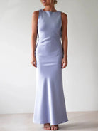 Satin Sleeveless Maxi Dress-Dresses-Krush Kandy, Women's Online Fashion Boutique Located in Phoenix, Arizona (Scottsdale Area)