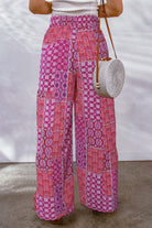 Full Size Drawstring Printed Wide Leg Pants-Krush Kandy, Women's Online Fashion Boutique Located in Phoenix, Arizona (Scottsdale Area)