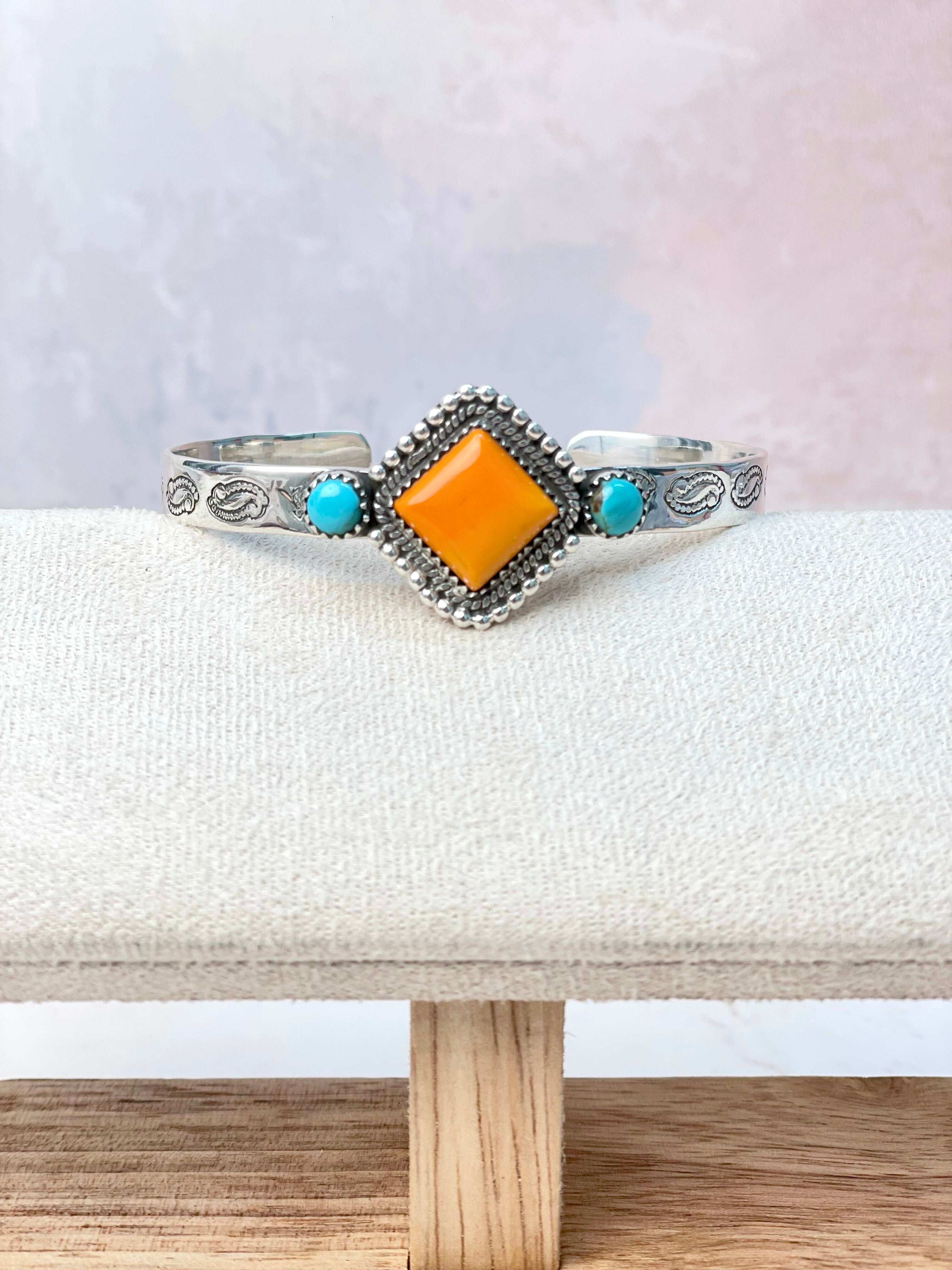 Rosarita Square Bar Turquoise Cuff-Bracelets-Krush Kandy, Women's Online Fashion Boutique Located in Phoenix, Arizona (Scottsdale Area)