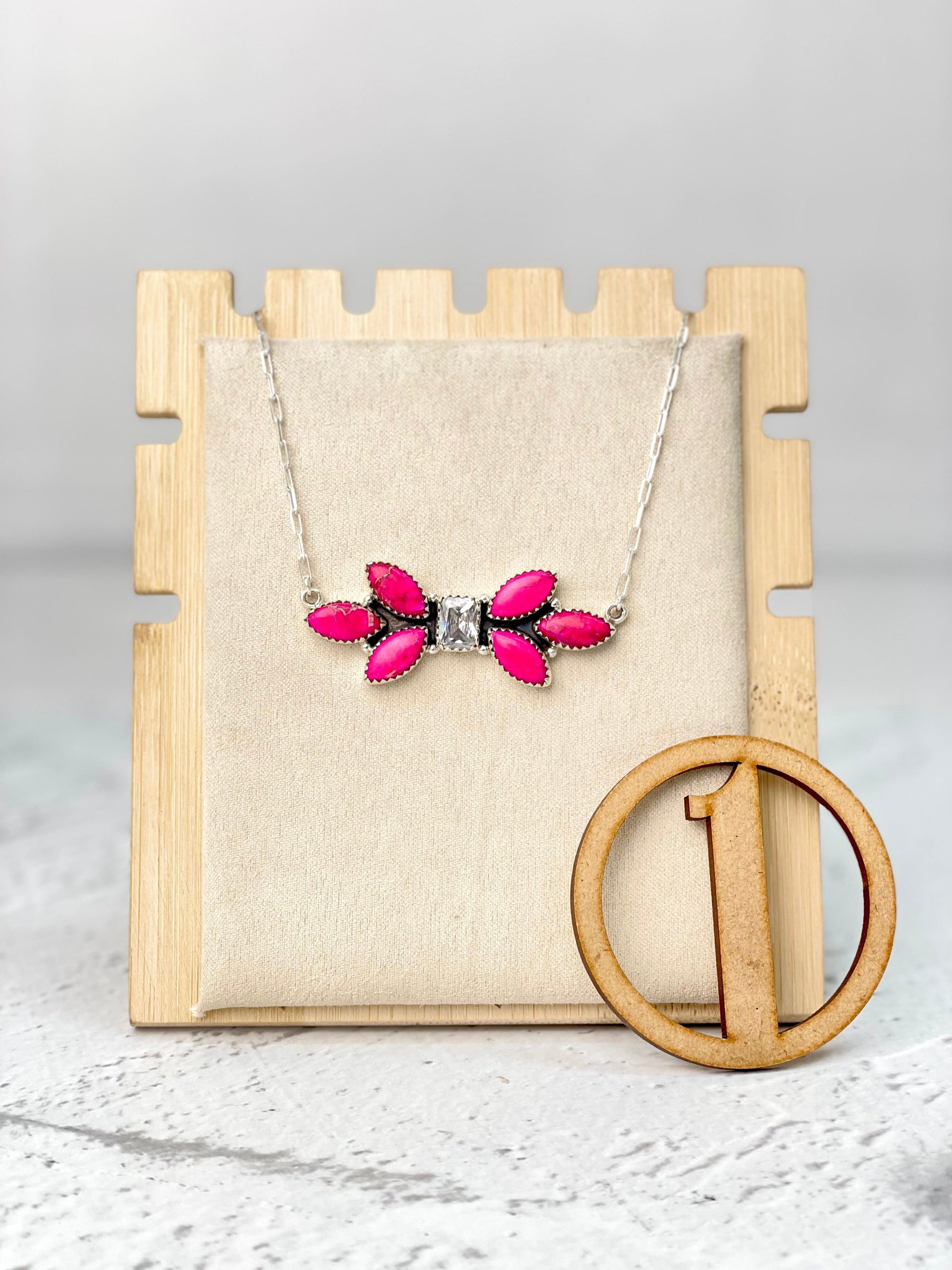 Deser Jasper & CZ Bar Necklace Bno. 15-Necklaces-Krush Kandy, Women's Online Fashion Boutique Located in Phoenix, Arizona (Scottsdale Area)