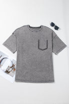 Vintage Wash Pocket Tee-Tops-Krush Kandy, Women's Online Fashion Boutique Located in Phoenix, Arizona (Scottsdale Area)