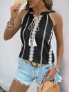 Boho Stitched Tassel Tie Tank-Krush Kandy, Women's Online Fashion Boutique Located in Phoenix, Arizona (Scottsdale Area)