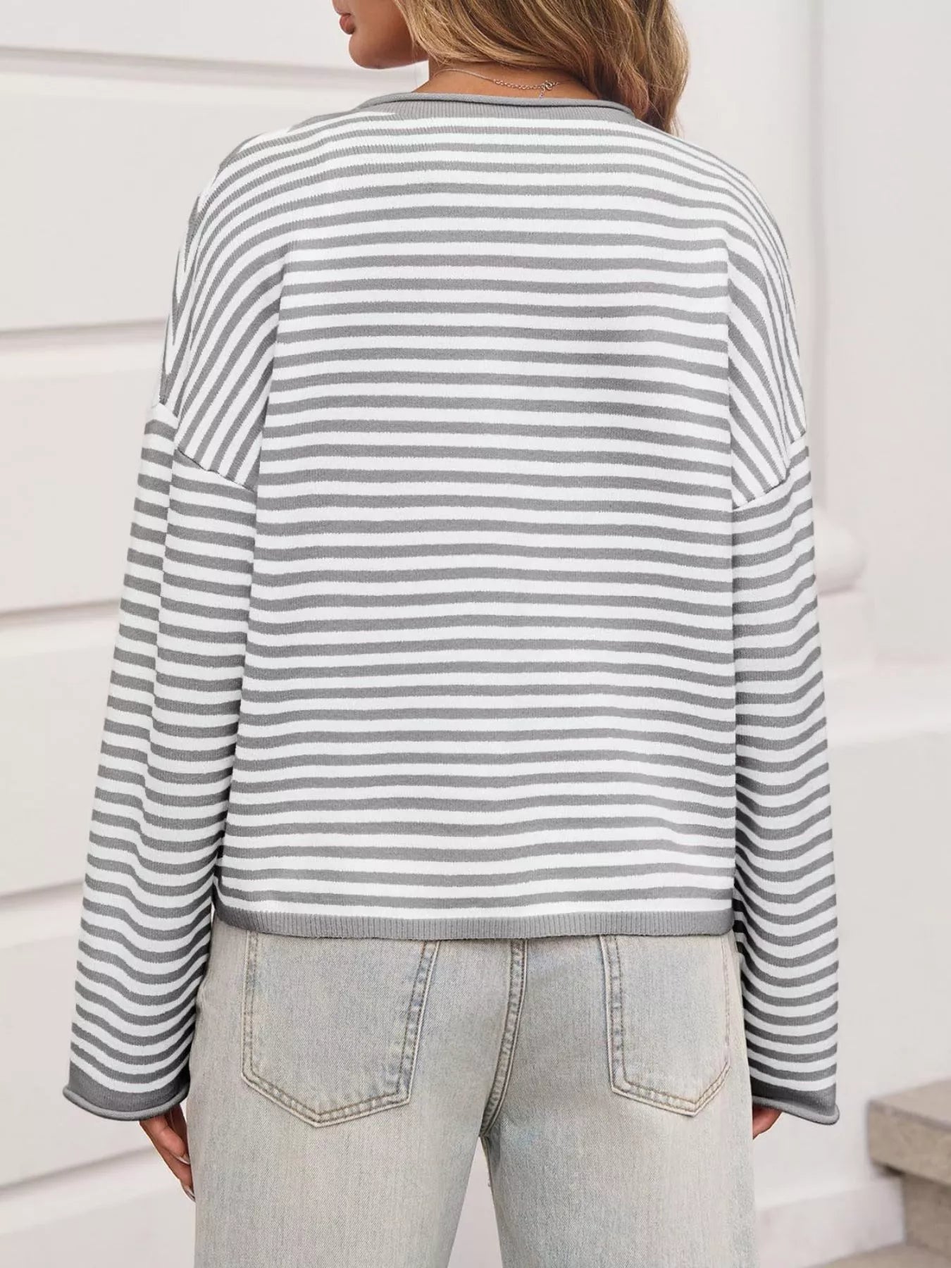Striped Button-Up Cardigan-Sweaters-Krush Kandy, Women's Online Fashion Boutique Located in Phoenix, Arizona (Scottsdale Area)