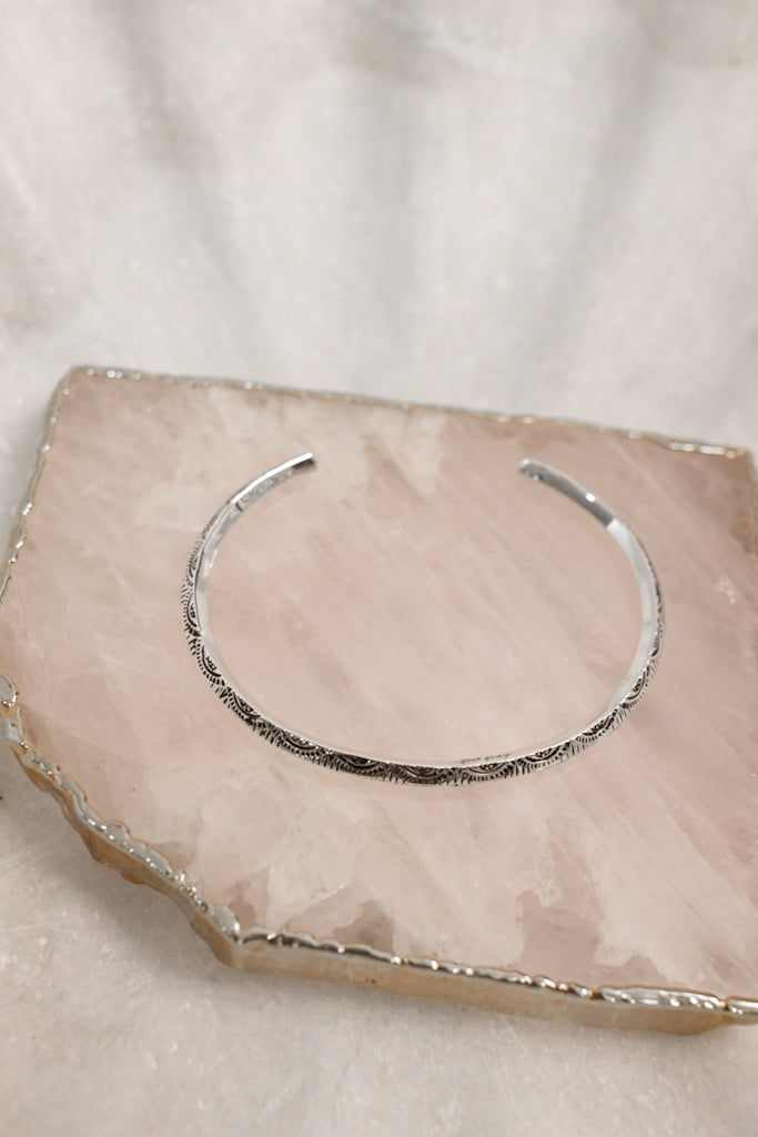 Krush Kandy Original Detailed Sterling Silver Cuff-Bangle Bracelets-Krush Kandy, Women's Online Fashion Boutique Located in Phoenix, Arizona (Scottsdale Area)