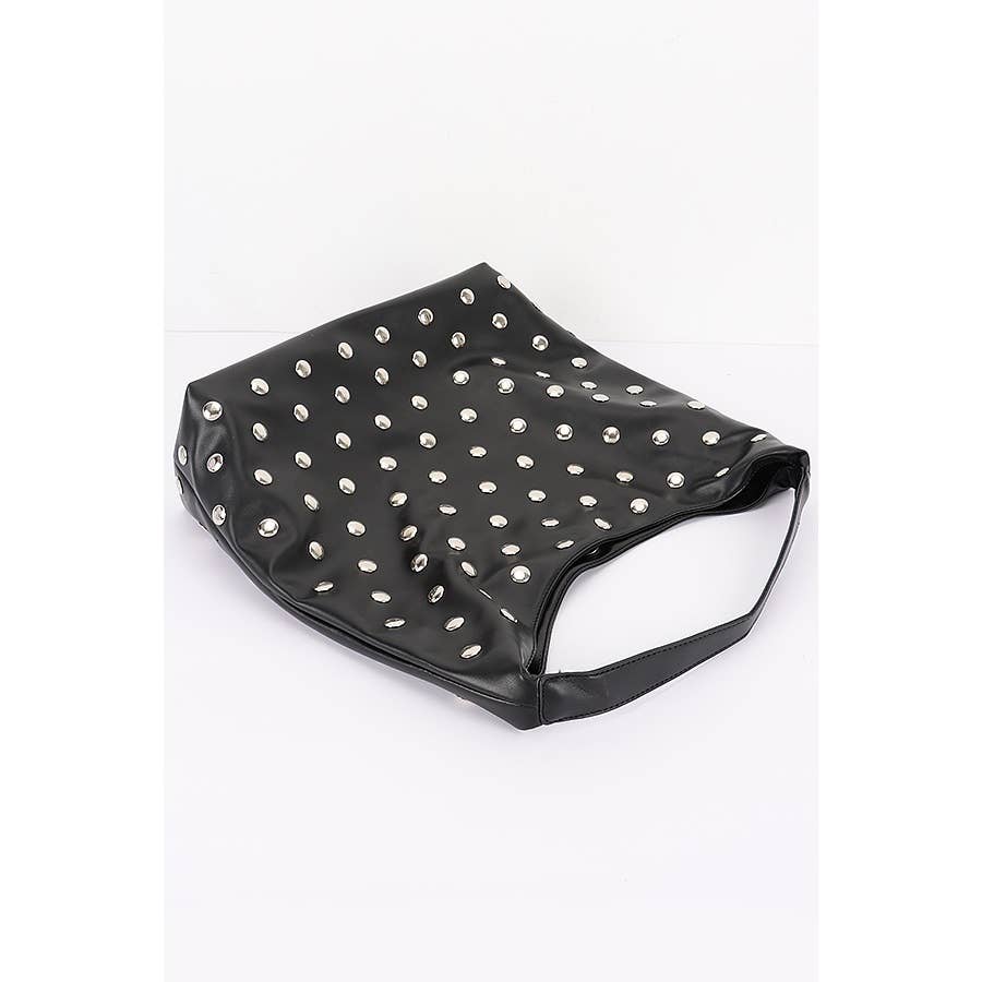 Studded Faux Leather Hobo Bag-Purses & Bags-Krush Kandy, Women's Online Fashion Boutique Located in Phoenix, Arizona (Scottsdale Area)