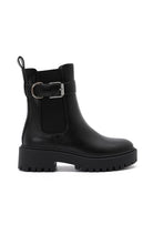 The Biker Black Buckle Lug-Sole Ankle Boot-Shoes-Krush Kandy, Women's Online Fashion Boutique Located in Phoenix, Arizona (Scottsdale Area)
