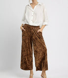 Umgee Velvet Smocked Waistband Wide Leg Pants-Pants-Krush Kandy, Women's Online Fashion Boutique Located in Phoenix, Arizona (Scottsdale Area)