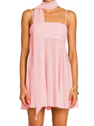 Ruched Square Neck Cami Dress with Scarf-Dresses-Krush Kandy, Women's Online Fashion Boutique Located in Phoenix, Arizona (Scottsdale Area)