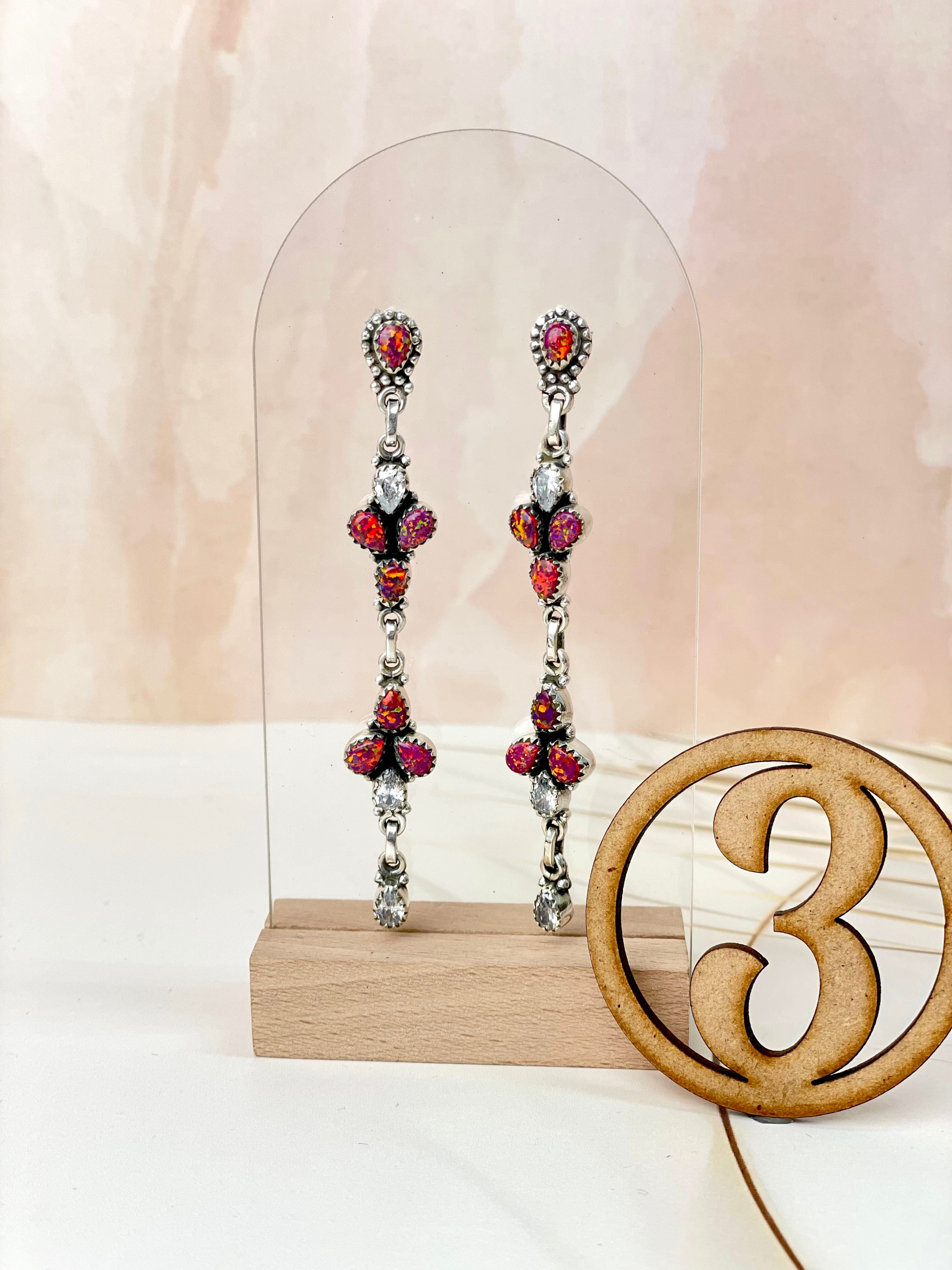 Winter Wonderland Opal & Crystal Earrings-Earrings-Krush Kandy, Women's Online Fashion Boutique Located in Phoenix, Arizona (Scottsdale Area)