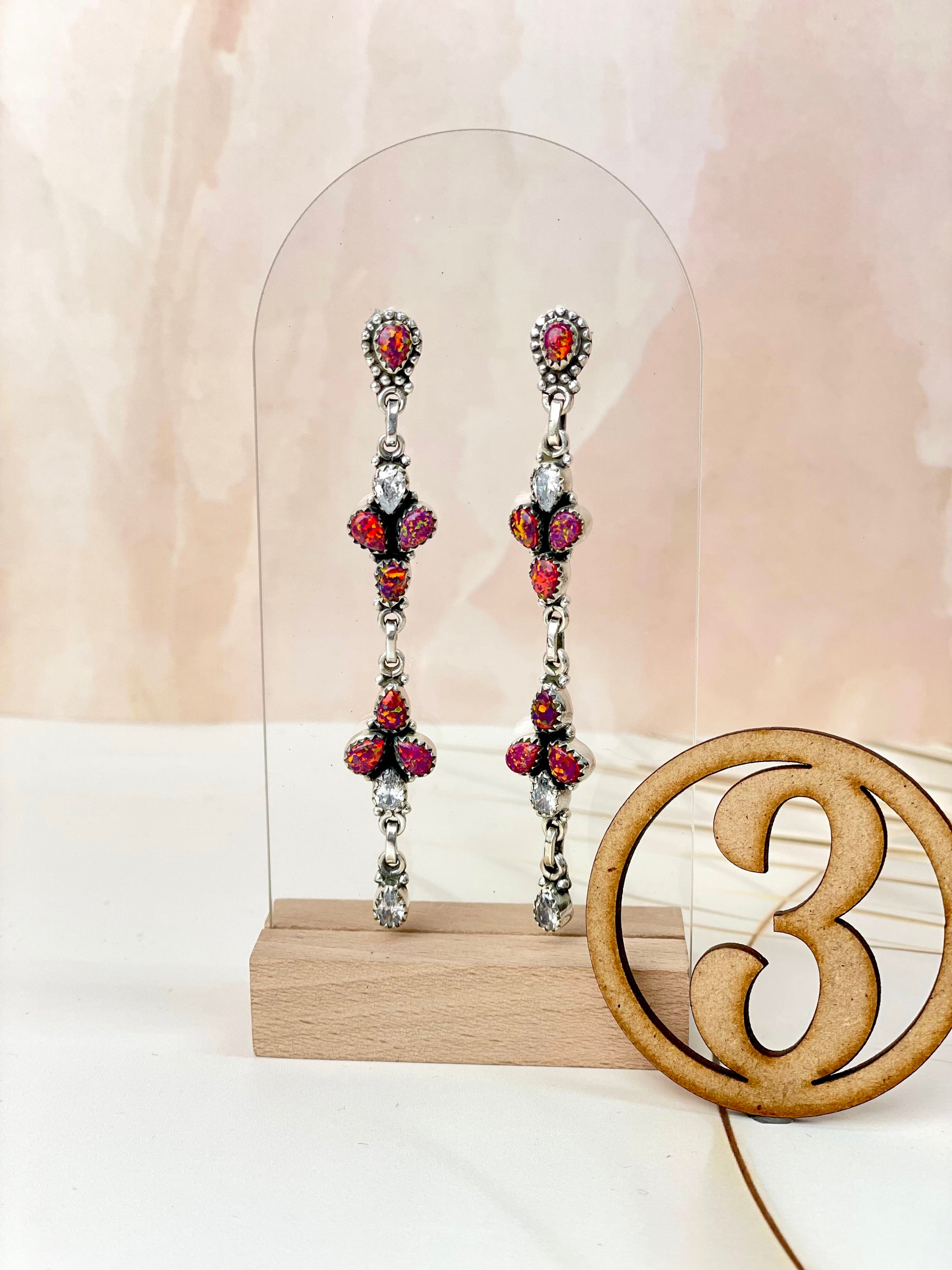 Winter Wonderland Opal & Crystal Earrings-Earrings-Krush Kandy, Women's Online Fashion Boutique Located in Phoenix, Arizona (Scottsdale Area)