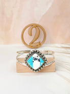 White Buffalo & Turquoise Slab Cuffs Bno. 7-Bracelets-Krush Kandy, Women's Online Fashion Boutique Located in Phoenix, Arizona (Scottsdale Area)
